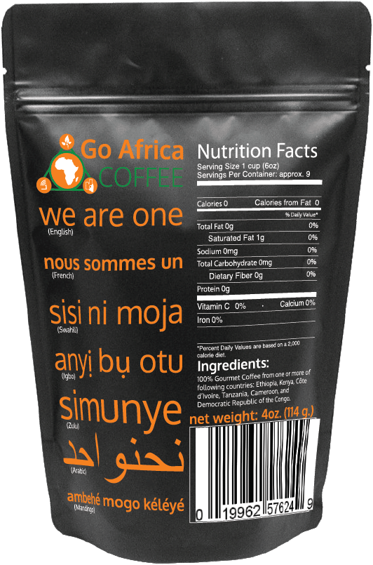 Go Africa® Coffee - Go Africa Coffee 12 Oz Bag (whole Bean) Dark Roast (937x937), Png Download