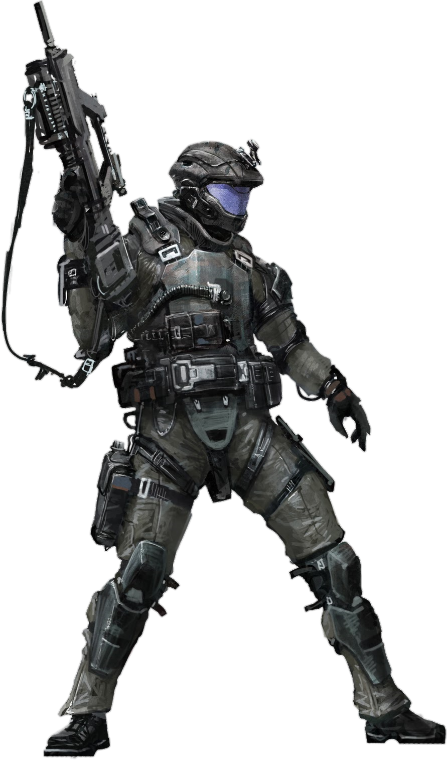 Odst - Urban - Halo 3 Odst Concept Art (1143x1600), Png Download