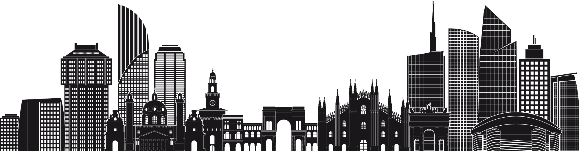 The Milan Urban Food Policy Pact Secretariat Was Established - Skyline Milano Vector (2000x600), Png Download