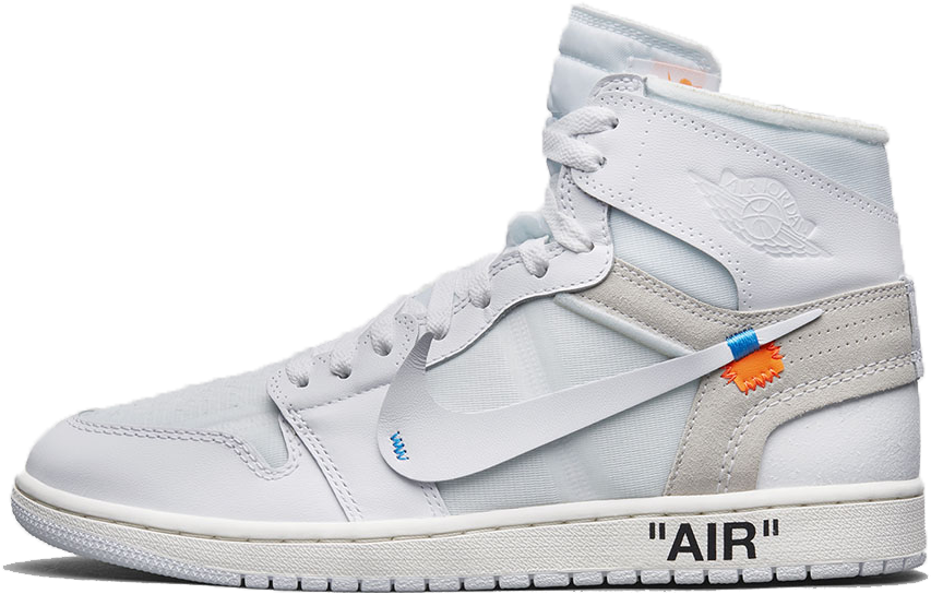 Off-white X Air Jordan 1 Retro "white" - Nike Jordan 1 White X Off White (1000x600), Png Download