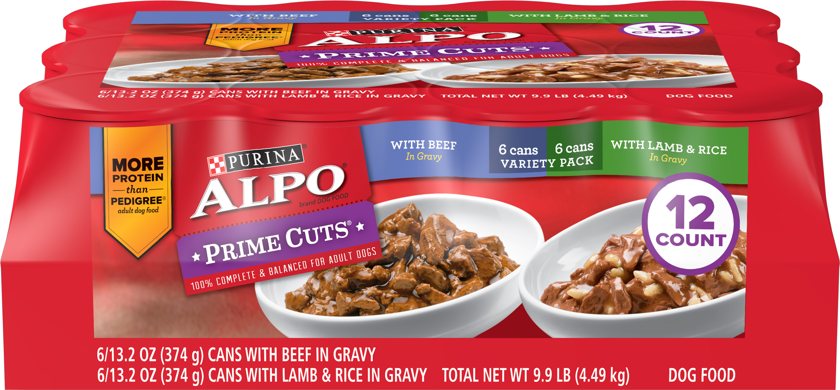 Purina Alpo Prime Cuts Variety Pack Dog Food - Alpo Prime Cuts In Gravy, Homestyle With Beef - 13.2 (3000x3000), Png Download