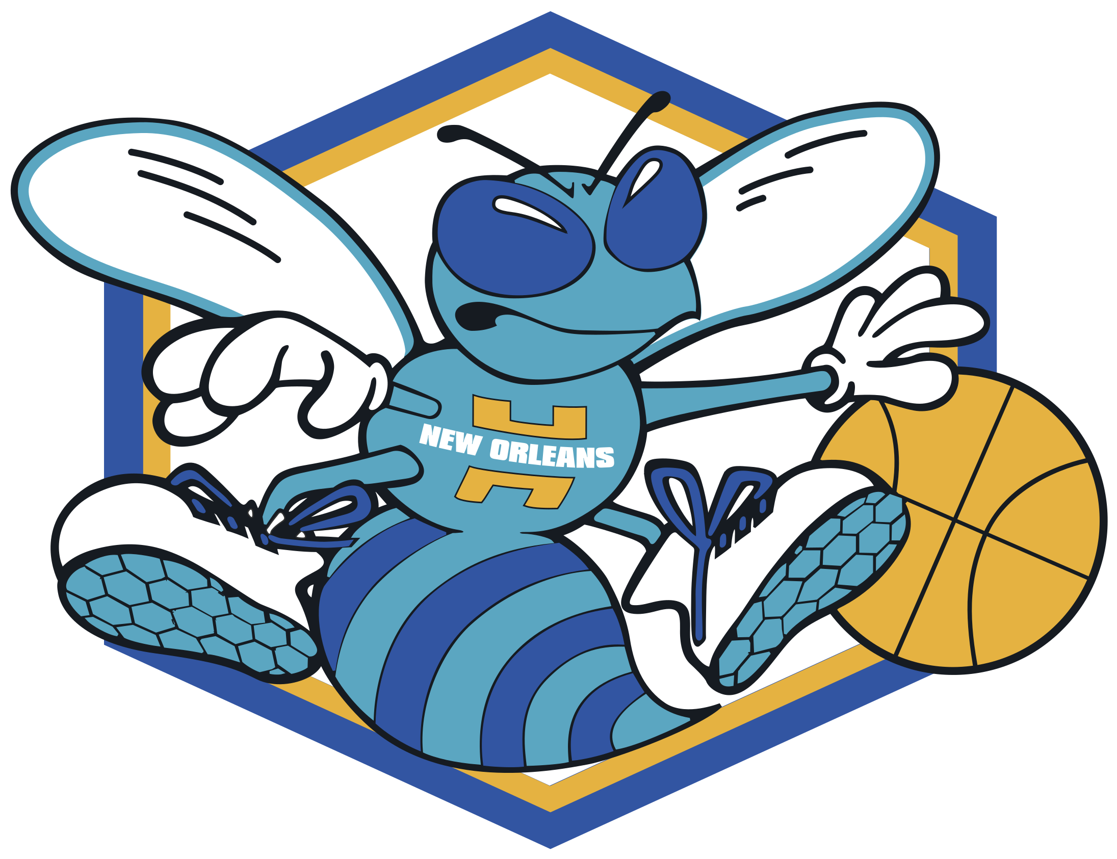 New Orleans Hornets Logo Png Transparent - New Orleans Hornets Logo 1 1 (2400x2400), Png Download