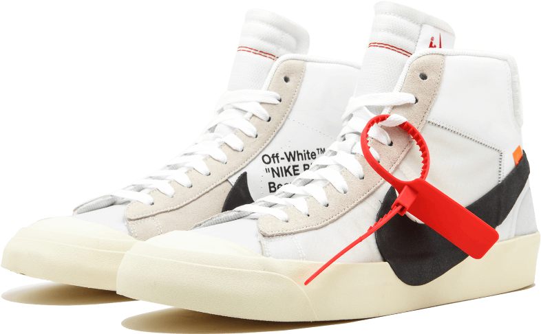 Off-white X Nike Blazer Mid - Off White Nike Blazer White (1000x600), Png Download