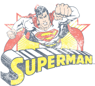Justice League Superman Rough Distress Men's Long Sleeve - Superman Logo Png Comic (400x349), Png Download