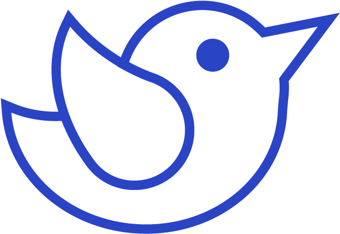 Outline Of Twitter Logo - Flat Design (800x800), Png Download