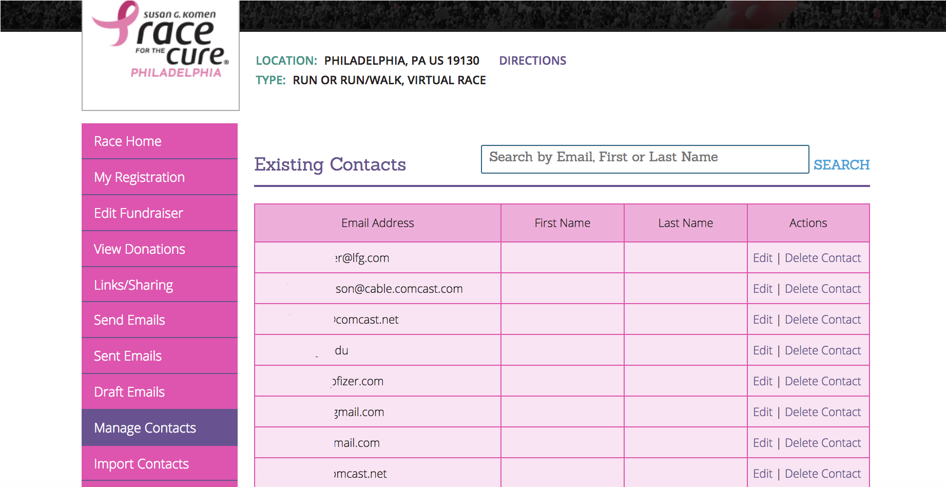 Auto-import Past Year Fundraiser Contacts - Komen Race For The Cure (1842x1382), Png Download
