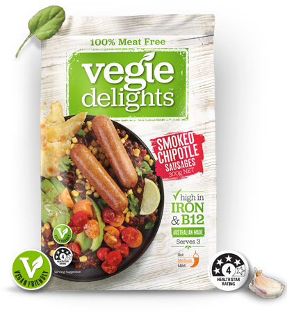 Health Star Rating 4 Stars - Vegie Delights Sausages (430x462), Png Download