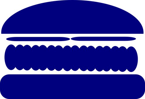 Hamburger Burger Fast Food Food Cheeseburg - Burger Clip Art Silhouette (497x340), Png Download