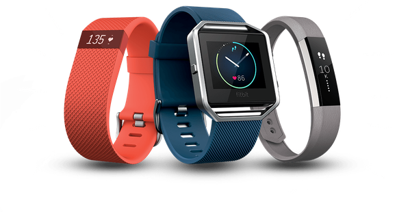 Fitbit Stock History - Fitbit Blaze - Blue / Large (580x310), Png Download