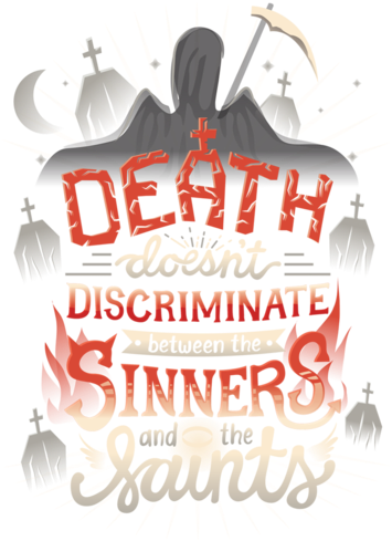 Sinners & Saints - Illustration (571x495), Png Download