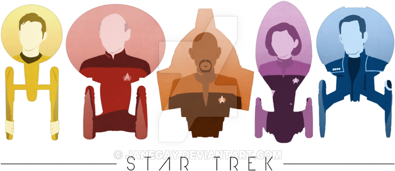 Clipart Freeuse Stock The Captains By Janegay On Deviantart - Star Trek Clipart Png (800x391), Png Download