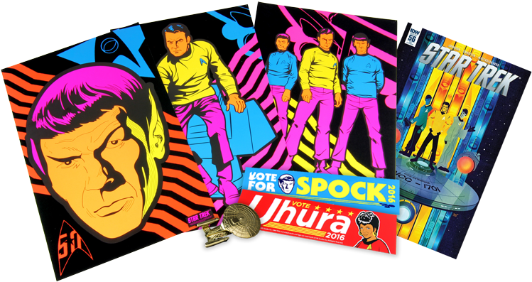 Mopop Shop - Star Trek 50th Anniversary Black Light Poster Set Of (800x465), Png Download