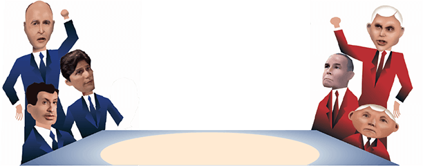 Jerry Brown, Senate President Pro Tem Kevin De León - Calmatters (612x240), Png Download