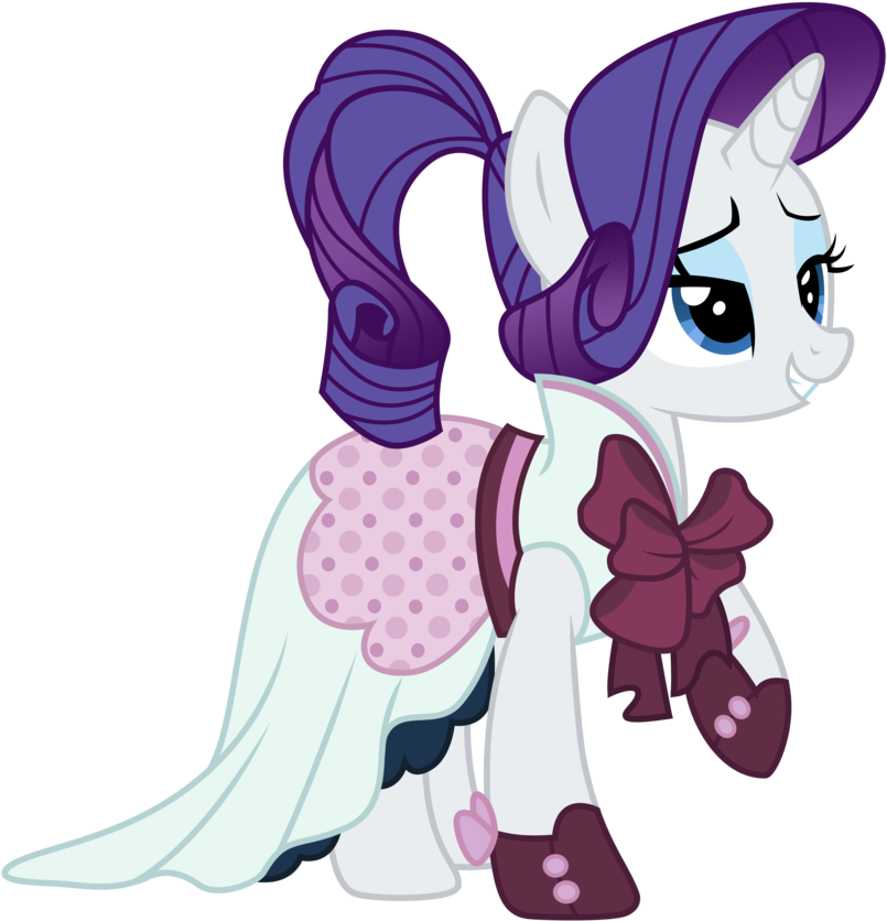 Clip Art Freeuse Stock Cannon Vector Rarity - My Little Pony Rarity Dress (884x904), Png Download