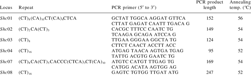 Ssr Loci In Shorea Curtisii, Forward And Reverse Primer - Primer (850x257), Png Download
