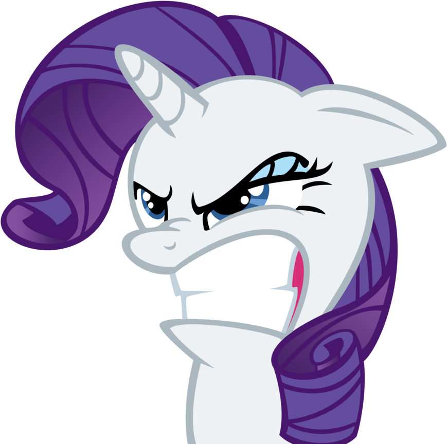 Rarity Transparent Angry - Mlp Rarity Funny Face (900x888), Png Download