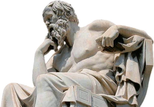 A Statue Of Socrates - Greek Philosopher Statue (513x356), Png Download
