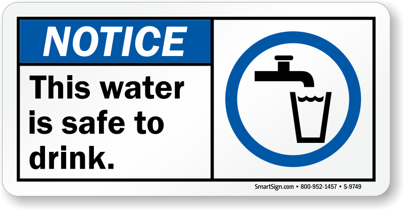 Ansi Notice Sign - Safe Drinking Water Sign (800x416), Png Download
