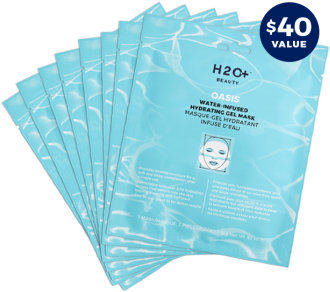 Oasis Hydrating Gel Mask 8 Pack - H2o Plus Oasis Water-infused Hydrating Gel Mask (344x376), Png Download