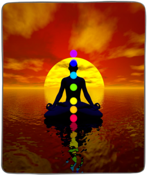Chakras Pixel Fleece Blanket Pixel Fleece- Pixsona - Meditation Man With Chakras (394x394), Png Download