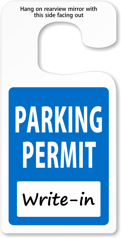 Toughtag™ Jumbo Rearview Mirror Hang Tag, - Parking Permit Hang Tags (407x800), Png Download