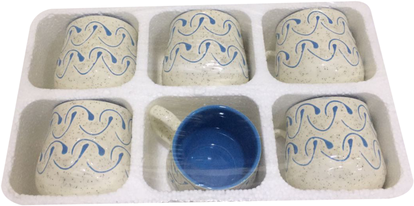 Designer Cup Set - Blue And White Porcelain (1024x768), Png Download