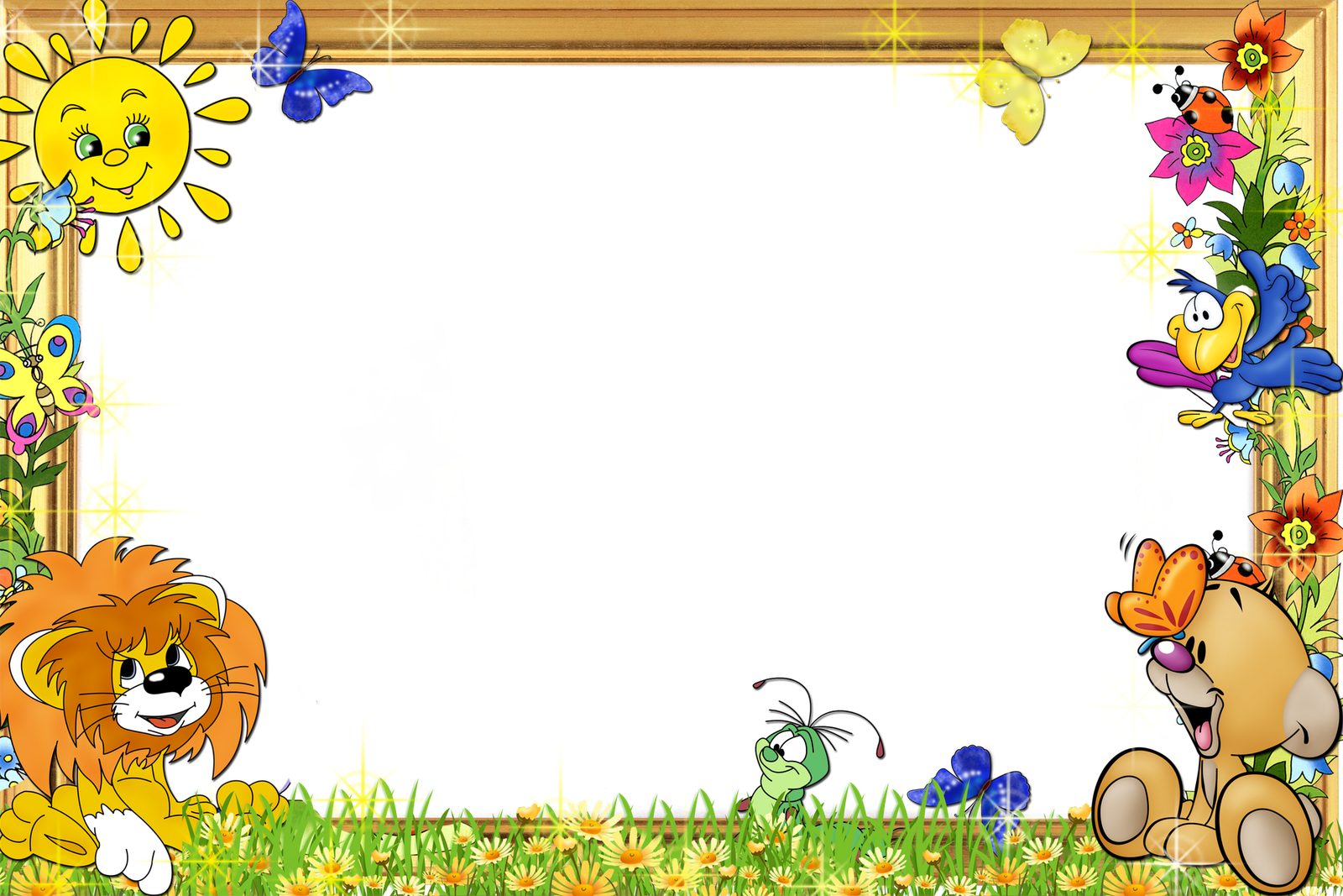 Kids Background Frame Png Download - กรอบ รูป การ์ตูน น่า รัก ๆ (1600x1067), Png Download