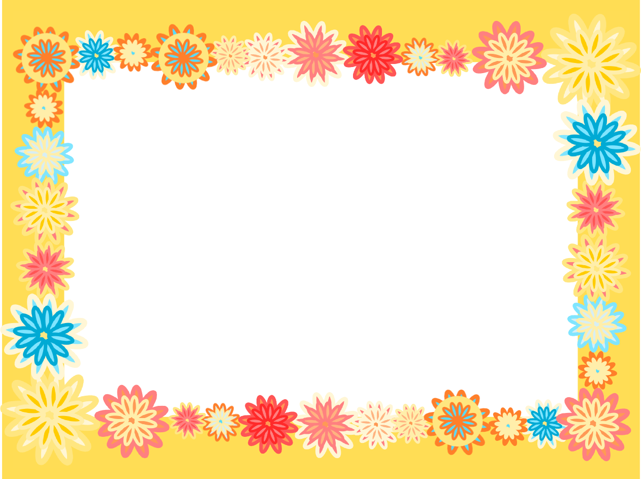 Flower Border Png For Kids - Scrapbook Flower People Working Themed Border Clipart (1262x943), Png Download