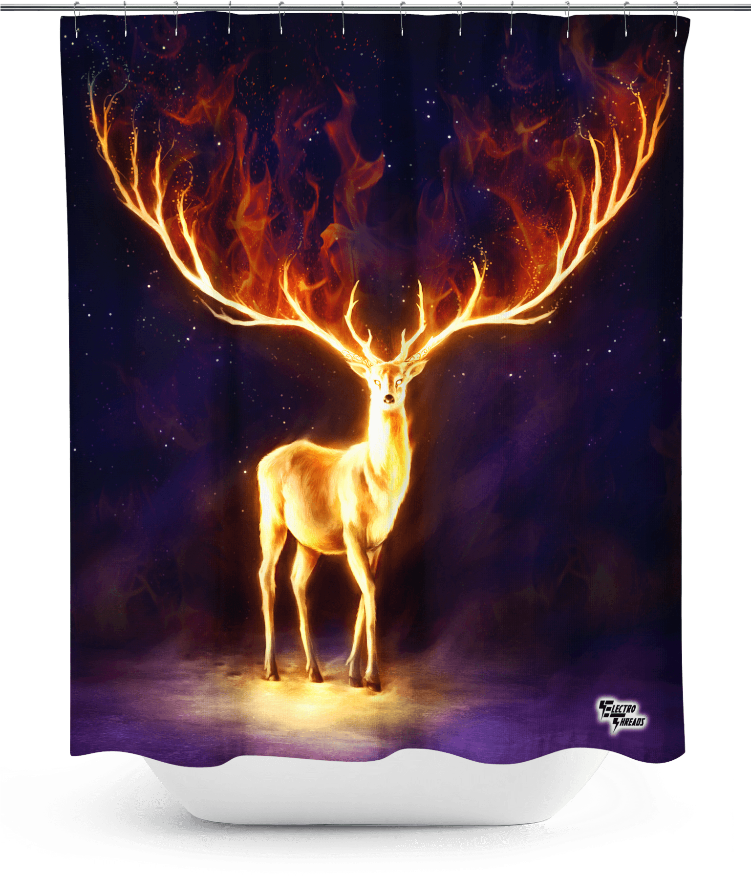 Fire Walker Shower Curtain - Trademark Art Jojoesart 'fire And Ice' Gallary-wrapped (1536x2048), Png Download