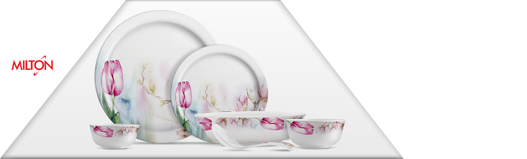 A Splendid Collection Of Dinnerware - Milton Crockery (1060x320), Png Download