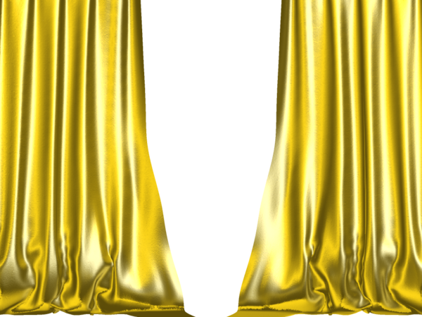 Free Download Transparent Gold Curtains Png Clipart - Gold Curtain Transparent Background (600x450), Png Download