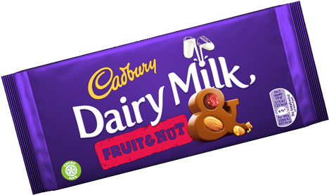 Cadbury Dairy Milk Fruit & Nut - Chocolate Cadbury Dairy Milk (600x294), Png Download