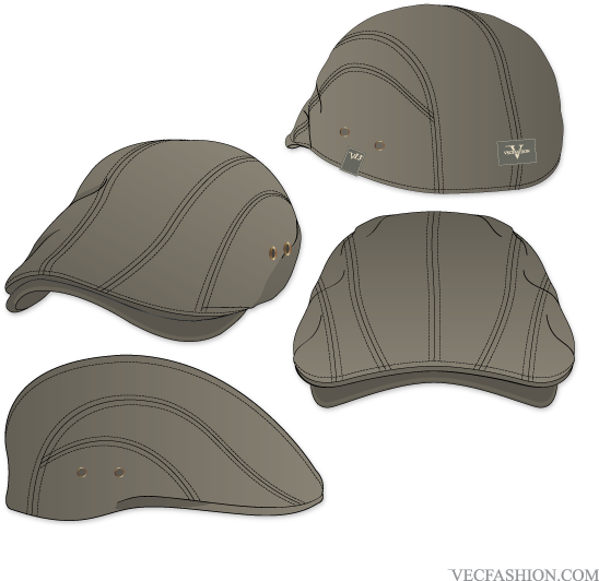 Flat Cap Vector Template - Draw A Flat Cap (600x600), Png Download