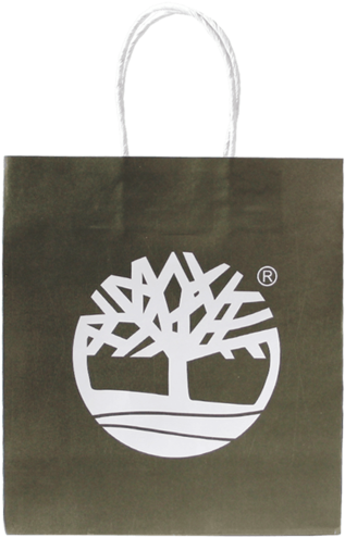 White Kraft Paper Carry Bag With Twist Handles - Timberland Small Bag (600x600), Png Download