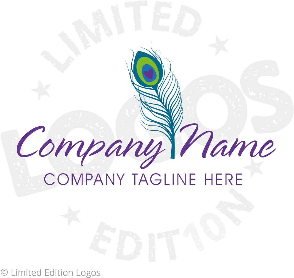 Peacock Feather Logo - Feather (1000x1000), Png Download