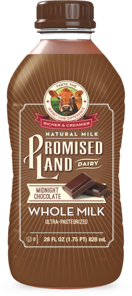 Midnight Chocolate Whole Milk - Promised Land Milk 12 Oz (257x577), Png Download