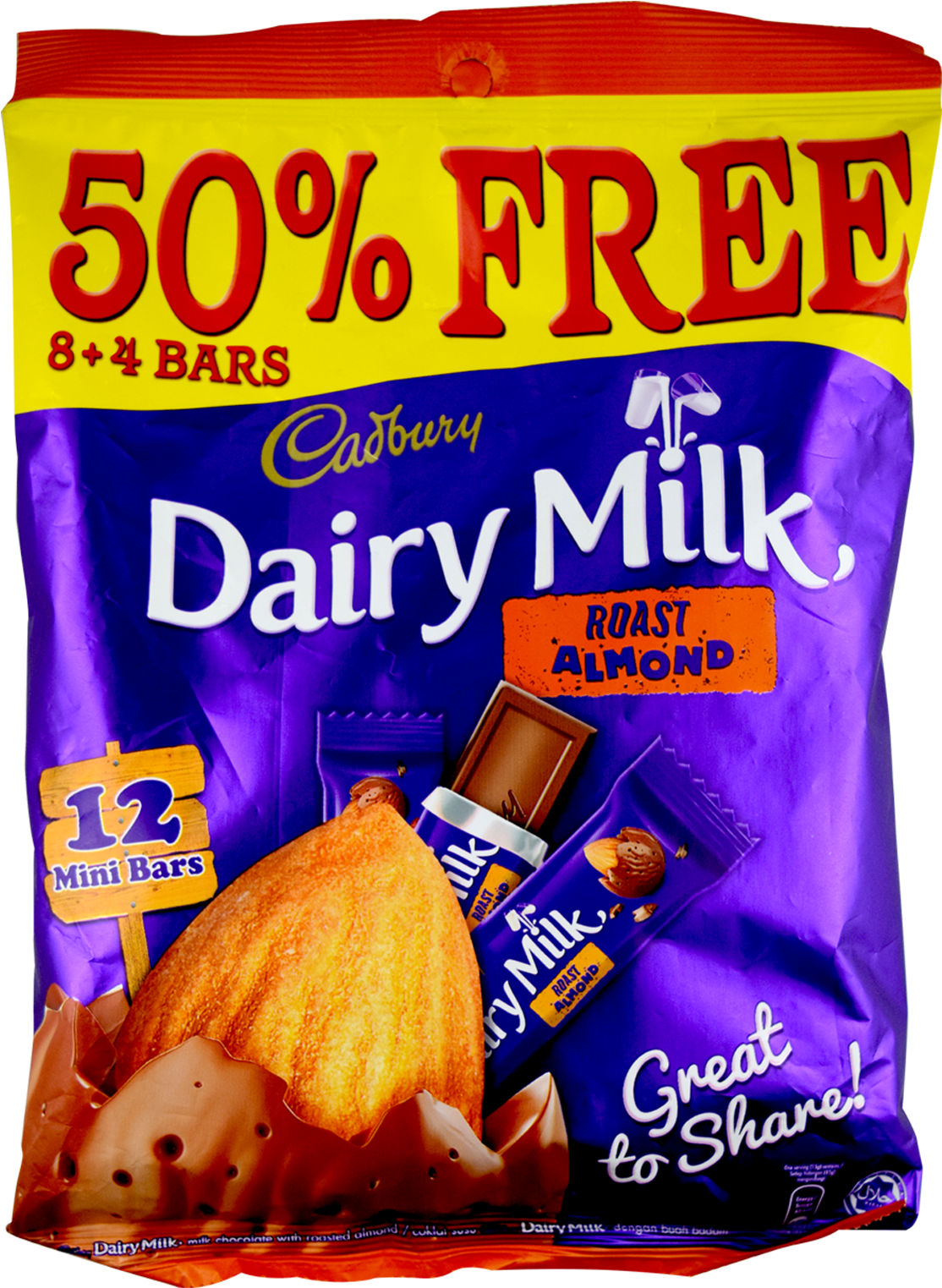 Cadbury Dairy Milk Crunchie Bit Chocolate Bar 200g (1600x1600), Png Download