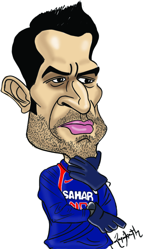Dhoni Paints New Season In Exciting Colours - Cartoon Images Of Dhoni (690x919), Png Download
