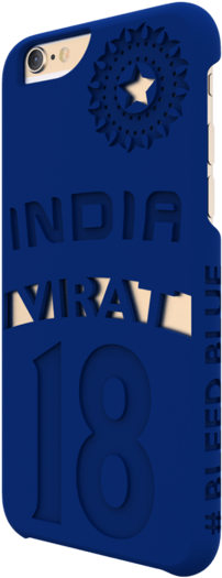 Jet Blue Virat Case For Iphone 6 Gold Left View - Iphone (267x527), Png Download