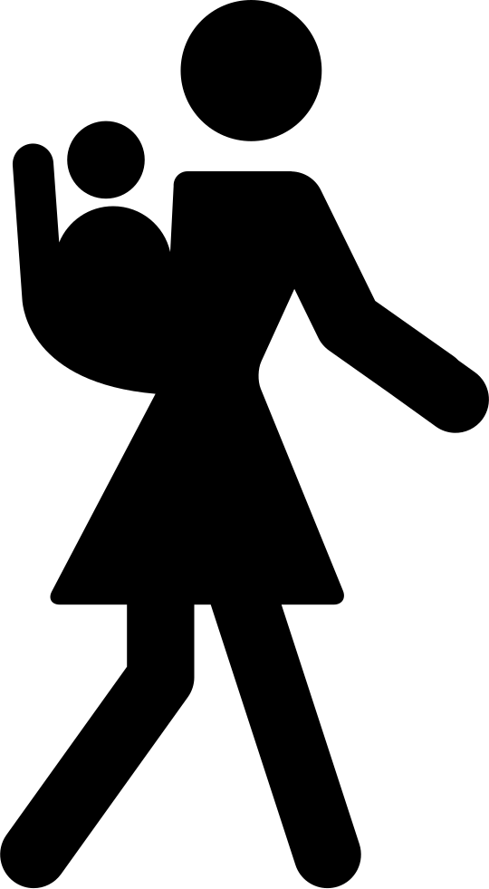 Mother Walking With Baby At Her Back Comments - Baby And Mom Wolking Png (540x981), Png Download