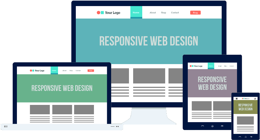 Custom Website Vs Wix - Responsive Flat Web Design (985x591), Png Download