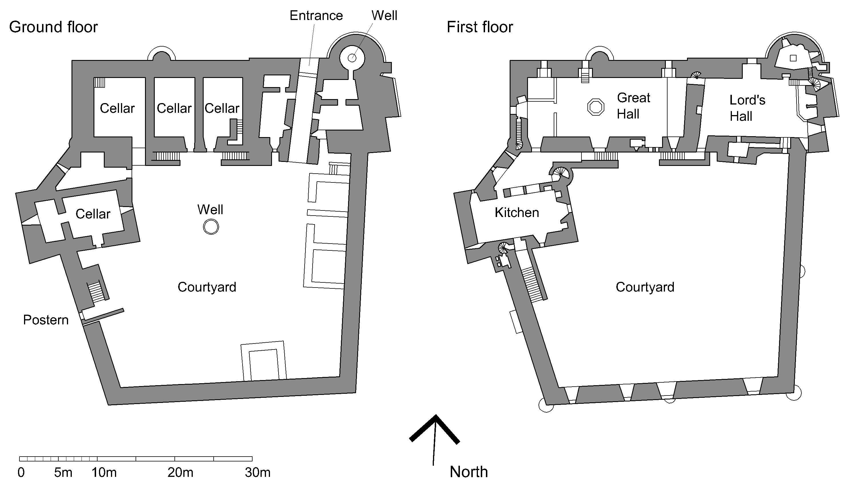 Doune Castle Plan - Doune Castle Floor Plan (2986x1723), Png Download