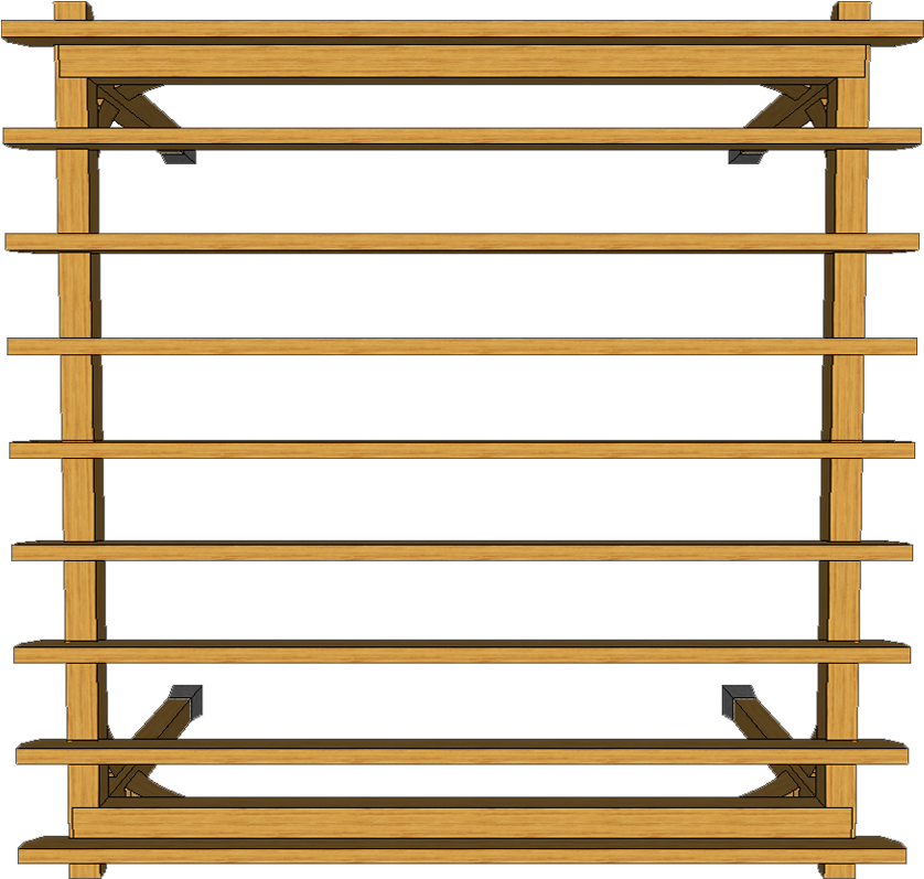 Plan View Of 4 Post Pergola With Shaped Joists T1 - Pergola Plan View Png (868x832), Png Download