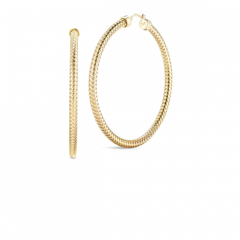 Roberto Coin Large Hoop Earrings - Body Jewelry (470x600), Png Download