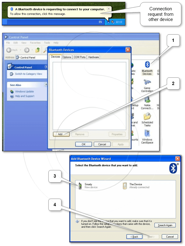Use Add Wizard Via “start Menu\control Panel\bluetooth - Panel De Control (608x810), Png Download