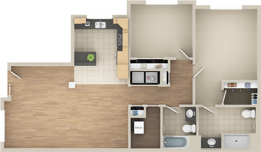 2d Floor Plan Images - Floor Plan (1000x550), Png Download