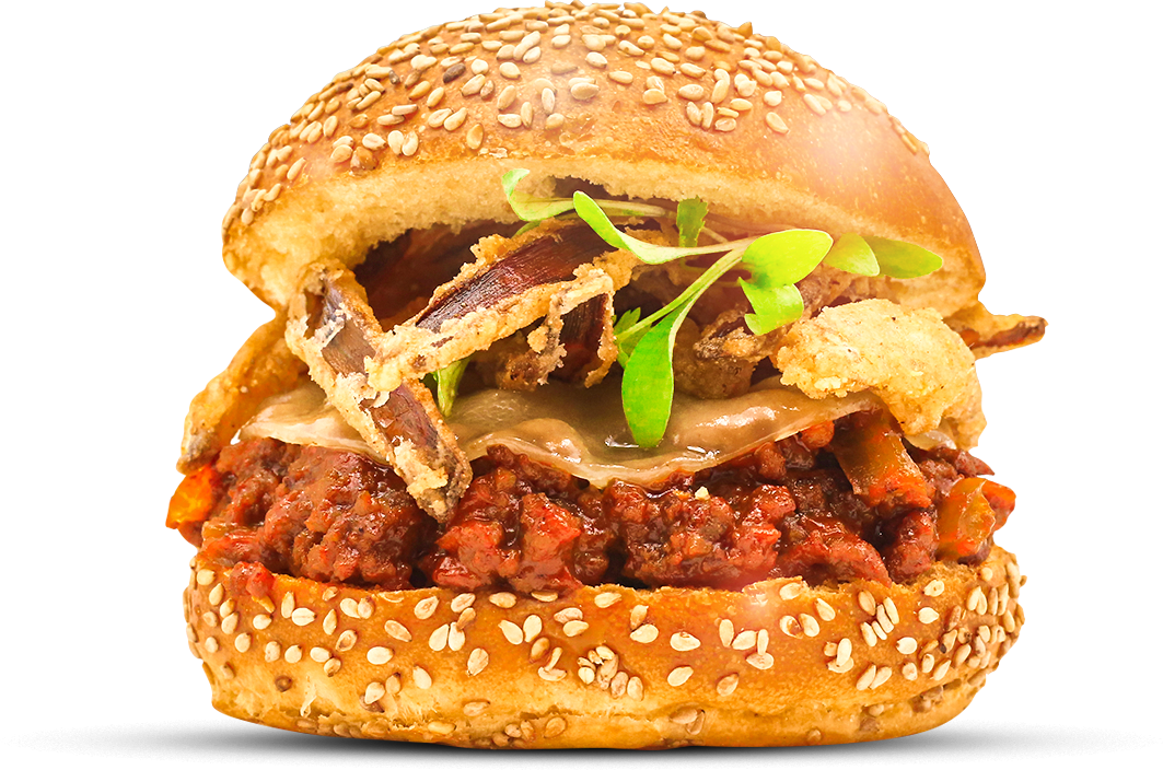 House-made Sloppy Joe, Provolone Cheese, Copenhagen - Buffalo Burger (1063x704), Png Download