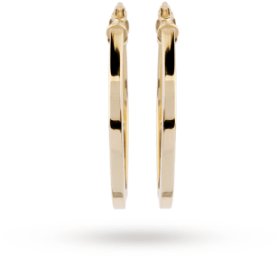 9ct Yellow Gold Angular Hoop Earrings - Dyrberg/kern (350x350), Png Download