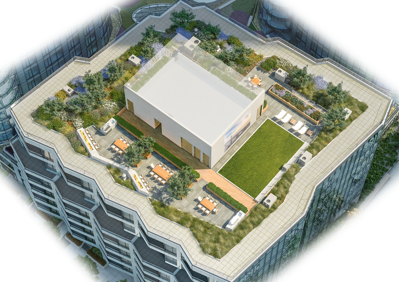 Rooftop - Bird's-eye View (1386x982), Png Download