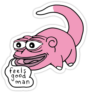 Rare Pepe Slowpepe - Feels Good Man Flask (375x360), Png Download